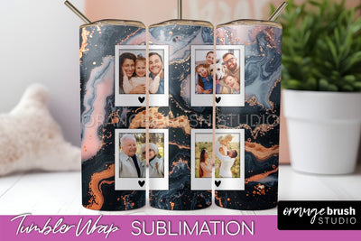 Photo Tumbler Wrap, Marble Family Frame Tumbler Sublimation Sublimation OrangeBrushStudio 