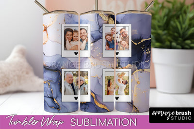 Photo Tumbler Wrap, Marble Family Frame Tumbler Sublimation Sublimation OrangeBrushStudio 