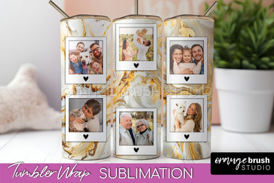 Photo Tumbler Wrap, Marble Family Frame Tumbler Sublimation Sublimation OrangeBrushStudio 