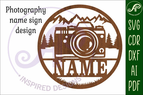 Photographer name sign svg laser SVG APInspireddesigns 