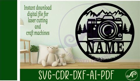 Photographer name sign svg laser SVG APInspireddesigns 