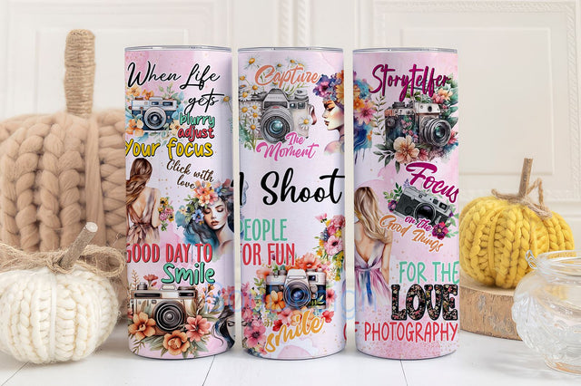 Photographer's Life 20oz Skinny Tumbler Sublimation Designs, Photographer's Life PNG File Digital Download, occupational tumbler png gift Sublimation BouDesign 