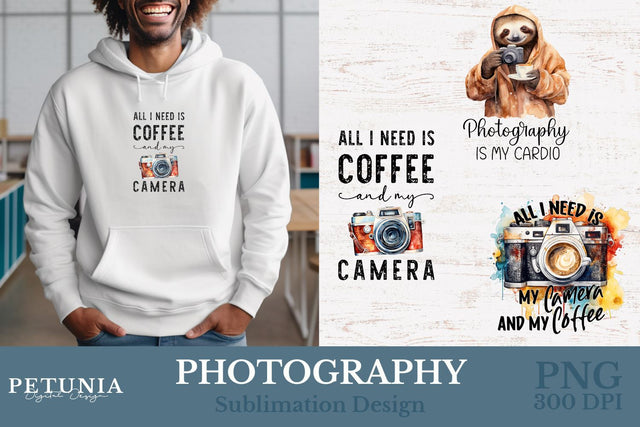 Photography and Coffee Lovers | Photographer Sublimation Png Sublimation Petunia Digital Design 