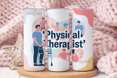 Physical Therapist 20oz Tumbler Wrap Sublimation DesignSVG 