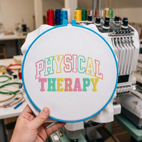 Physical Therapy Embroidery Design – Colorful Varsity Physical Therapist Machine Embroidery File, PT School Sweatshirt Design Embroidery/Applique DESIGNS PatternFeed8 