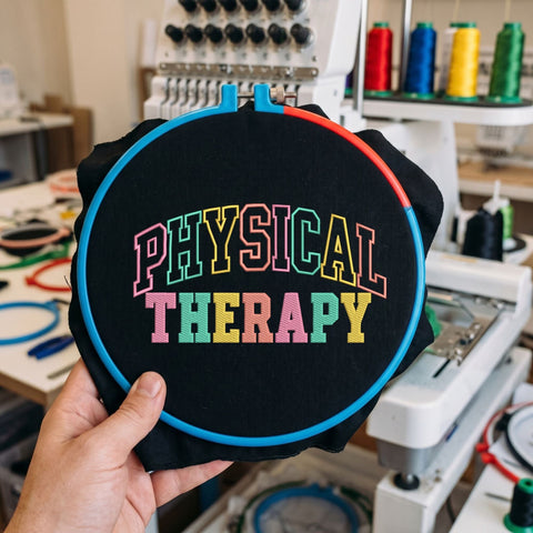 Physical Therapy Embroidery Design – Colorful Varsity Physical Therapist Machine Embroidery File, PT School Sweatshirt Design Embroidery/Applique DESIGNS PatternFeed8 