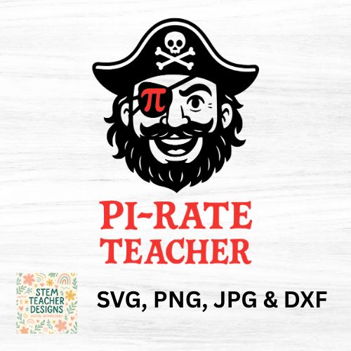 PI-RATE Teacher SVG, PNG, JPG, DXF Math pun, Maths joke SVG The STEM Teacher 
