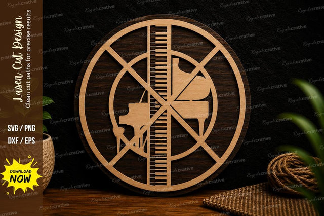 Piano And Keyboard Ornament Laser Cut SVG File SVG Regulrcrative 