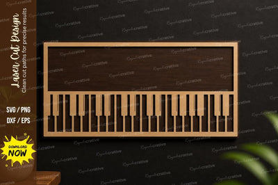 Piano Keyboard Frame Laser Cut SVG Design SVG Regulrcrative 