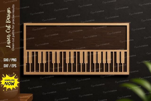 Piano Keyboard Frame Laser Cut SVG Design SVG Regulrcrative 