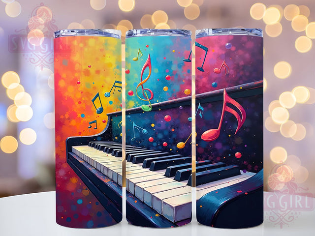 Piano Musical Lover 20oz Tumbler Wrap, Piano Design, Musical Tumbler, Sublimation Wrap, 20oz Tumbler, Music Lover Gift, Instrument Drinkware, Music Theme Sublimation SvggirlplusArt 