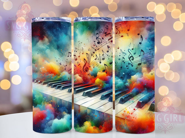 Piano Musical Lover 20oz Tumbler Wrap, Piano Design, Musical Tumbler, Sublimation Wrap, 20oz Tumbler, Music Lover Gift, Instrument Drinkware, Music Theme Sublimation SvggirlplusArt 
