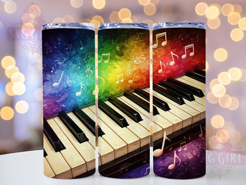 Piano Musical Lover 20oz Tumbler Wrap, Piano Design, Musical Tumbler, Sublimation Wrap, 20oz Tumbler, Music Lover Gift, Instrument Drinkware, Music Theme Sublimation SvggirlplusArt 