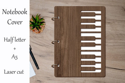 Piano notebook cover, Decorative book cover SVG AnastasiyaArtDesign 