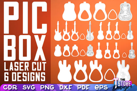 Pic Box Laser Cut | Guitar Design | Lovely Guitar | Layered Guitar | CNC Files SVG The T Store Design 