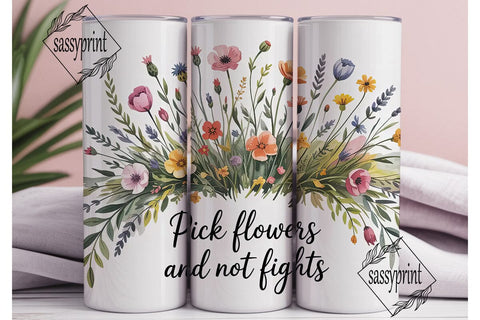 Pick Flowers 20oz Tumbler Design Sublimation sassyprint 