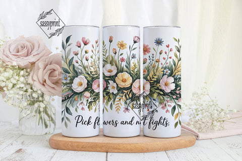 Pick Flowers 20oz Tumbler Design Sublimation sassyprint 