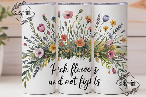 Pick Flowers 20oz Tumbler Design Sublimation sassyprint 