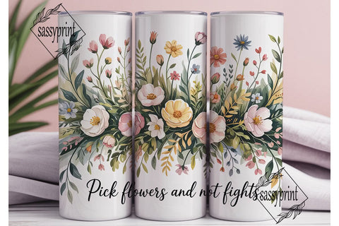 Pick Flowers 20oz Tumbler Design Sublimation sassyprint 