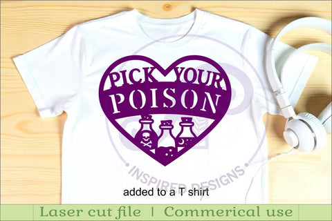Pick your poison Halloween heart laser cut wall sign SVG APInspireddesigns 