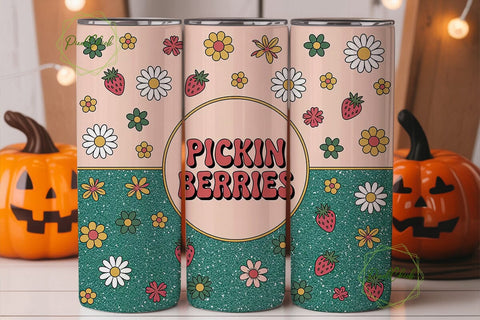 Pickin' Berries 20oz Tumbler Wrap Sublimation PixelChick 