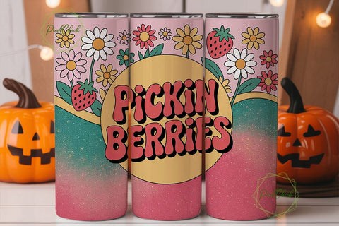 Pickin' Berries 20oz Tumbler Wrap Sublimation PixelChick 