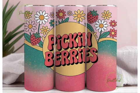 Pickin' Berries 20oz Tumbler Wrap Sublimation PixelChick 