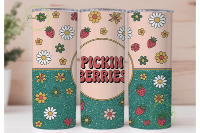 Pickin' Berries 20oz Tumbler Wrap Sublimation PixelChick 