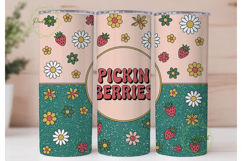 Pickin' Berries 20oz Tumbler Wrap Sublimation PixelChick 