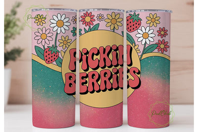 Pickin' Berries 20oz Tumbler Wrap Sublimation PixelChick 