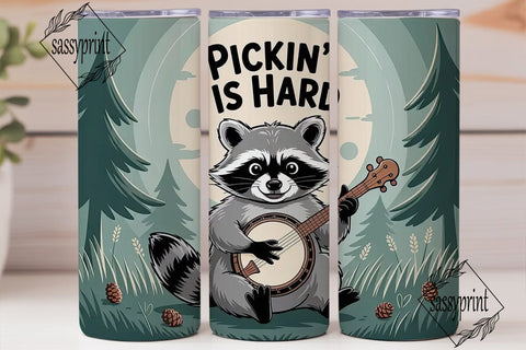 Pickin' Raccoon 20oz Tumbler Wrap Sublimation sassyprint 