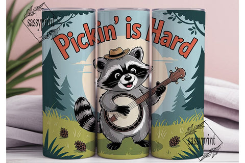 Pickin' Raccoon 20oz Tumbler Wrap Sublimation sassyprint 