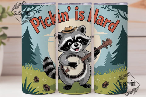 Pickin' Raccoon 20oz Tumbler Wrap Sublimation sassyprint 