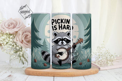 Pickin' Raccoon 20oz Tumbler Wrap Sublimation sassyprint 