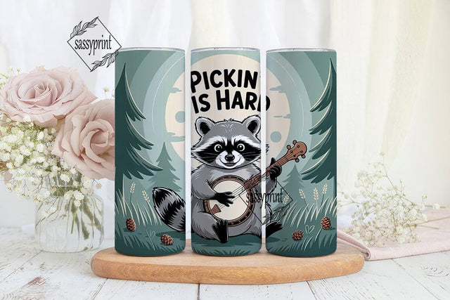 Pickin' Raccoon 20oz Tumbler Wrap Sublimation sassyprint 
