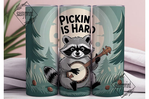 Pickin' Raccoon 20oz Tumbler Wrap Sublimation sassyprint 