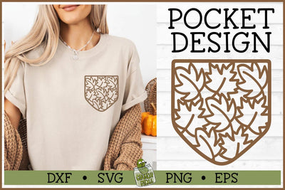Pickle Pockets - Shirt Pocket Fall Leaves SVG File SVG Crunchy Pickle 
