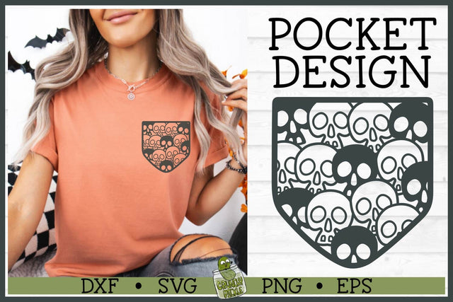 Pickle Pockets - Shirt Pocket Skulls SVG File SVG Crunchy Pickle 