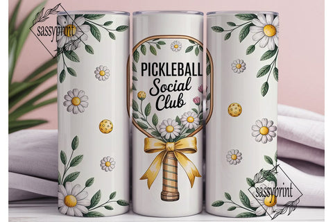 Pickleball Daisies 20oz Tumbler Wrap Sublimation sassyprint 