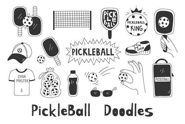 Pickleball Doodles PNG Clipart Sublimation Rin Green 