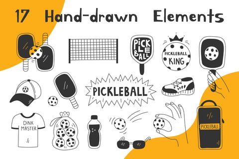 Pickleball Doodles PNG Clipart Sublimation Rin Green 