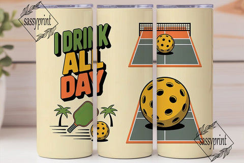 Pickleball Fun 20oz Tumbler Wrap Sublimation sassyprint 