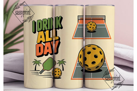 Pickleball Fun 20oz Tumbler Wrap Sublimation sassyprint 