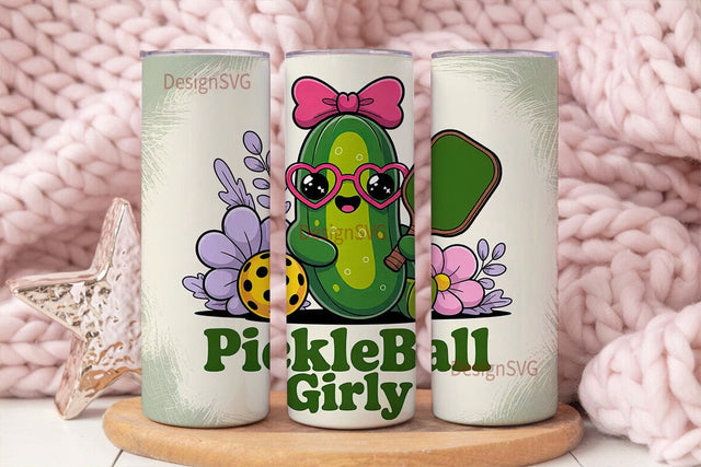 Pickleball Girl 20oz Tumbler Wrap Sublimation DesignSVG 