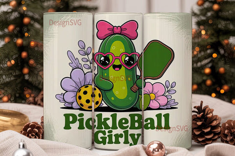 Pickleball Girl 20oz Tumbler Wrap Sublimation DesignSVG 