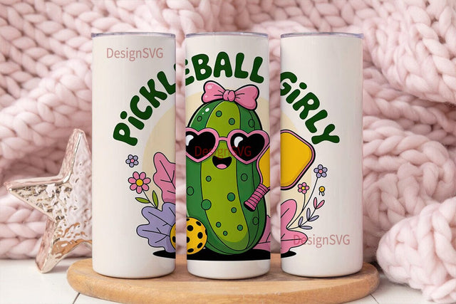 Pickleball Girl 20oz Tumbler Wrap Sublimation DesignSVG 