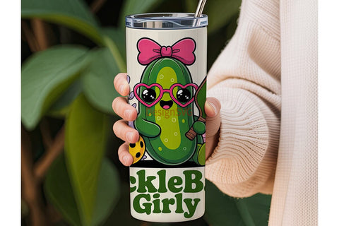 Pickleball Girl 20oz Tumbler Wrap Sublimation DesignSVG 