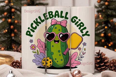 Pickleball Girl 20oz Tumbler Wrap Sublimation DesignSVG 