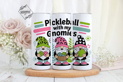 Pickleball Gnomes 20oz Tumbler Wrap Sublimation sassyprint 