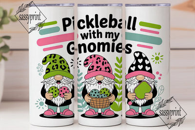 Pickleball Gnomes 20oz Tumbler Wrap Sublimation sassyprint 